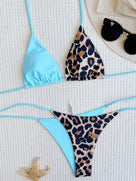 Halter Splicing Leopard Bikini