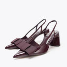 Pointed Toe Bow Decoration Slingback Shoes