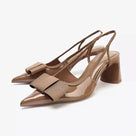 Pointed Toe Bow Decoration Slingback Shoes