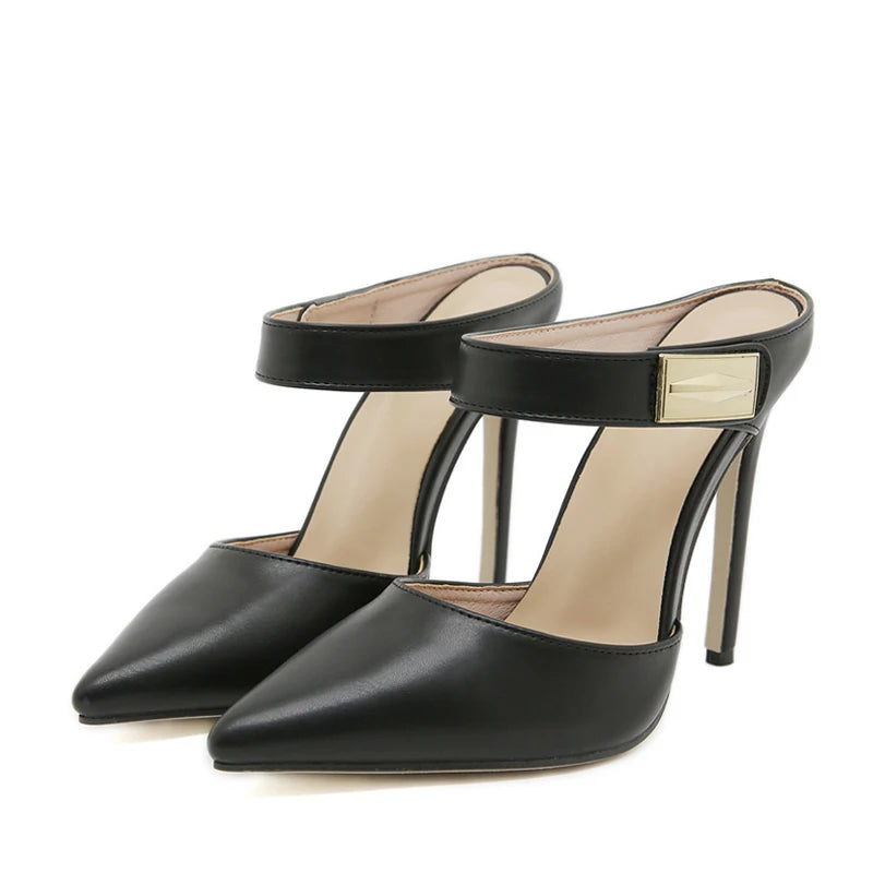 Metal Decoration Strap Pumps Shoes