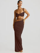 Slim Fit Halter Pleated Skirt Set
