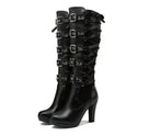 Bold Gothic Flair Knee-High Boots
