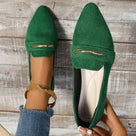 Flock Pointed Toe Slip-On Flat Shoes