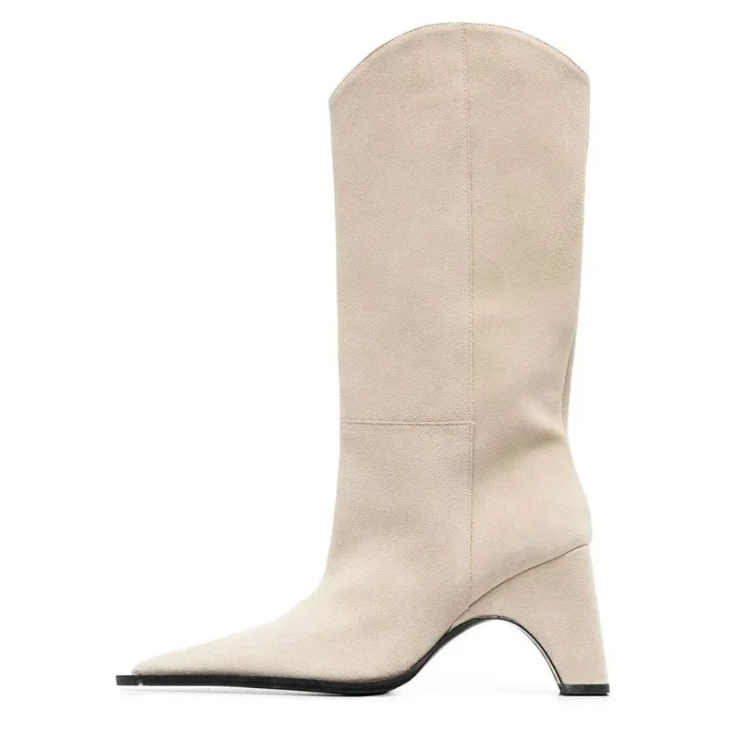 Fashion Pointed Toe Mid-Calf Boots