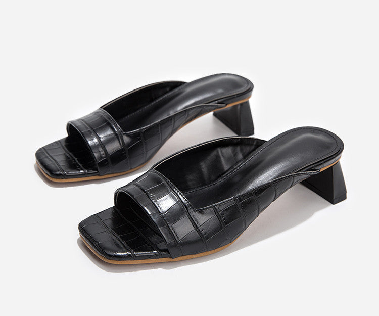 Just Don't Care Unique Print Low Heels