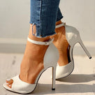 Peep Toe  Ankle Strap Stiletto