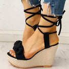 Flock Sweet Bow Ankle Strap Wedges