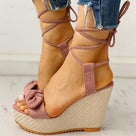 Flock Sweet Bow Ankle Strap Wedges