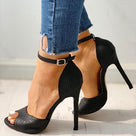 Peep Toe  Ankle Strap Stiletto