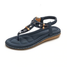 PU Leather Bling Rhinestone Flat Sandal