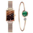 Falling Back Bracelet Rectangular Watch