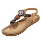 Elastic PU Leather T-Strap Sandal