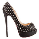 Dancing Shoes Black Rivet Peep Toe