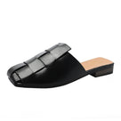 Retro Cross Tie Hollow Slip On Low Heels Women Mules Shoes