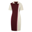 Casual Short Sleeve Patchwork Women Plus Size Polo Dress