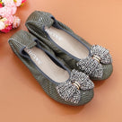 Snake Head Leather Flat Shoes