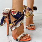 Mixed Color Peep Toe Stiletto