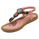 Elastic PU Leather T-Strap Sandal