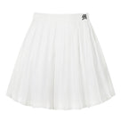 White Preppy Plaited Midi Skirts