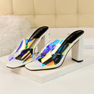 Never Say Sorry Hologram Strap Heels