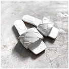 Weaved Patterned Slip On Flat Sandal