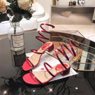 Breathable Rhinestone Low-Heeled Sandal