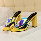 Never Say Sorry Hologram Strap Heels