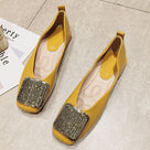 Casual Crystal Low Heel Slip On Women Flat Shoes