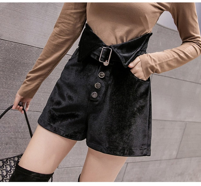 Jumping Up And Down Velvet Shorts