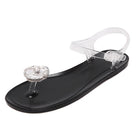 Rhinestone Flower Transparent Flat Sandal