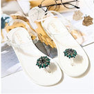 Rhinestone Flower Transparent Flat Sandal