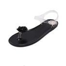 Rhinestone Flower Transparent Flat Sandal